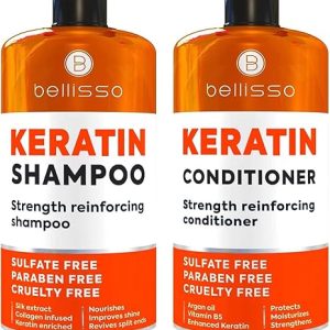 Keratin Shampoo and Conditioner Set - Sulfate Free and Paraben Free
